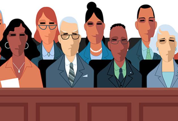Illustration of mutlicultural jury