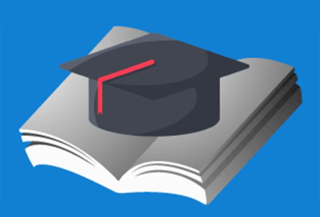 graduation cap on book