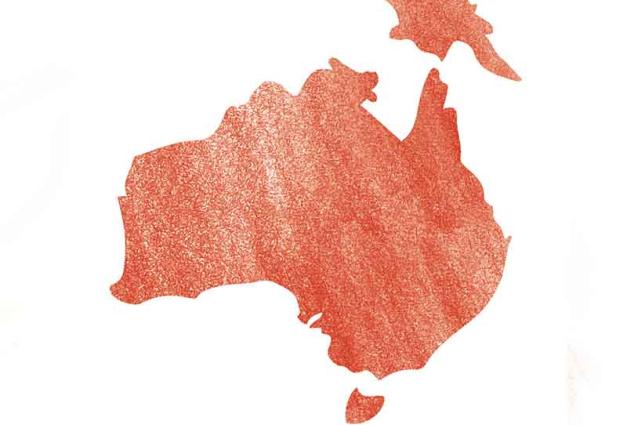Outline of map of Australia
