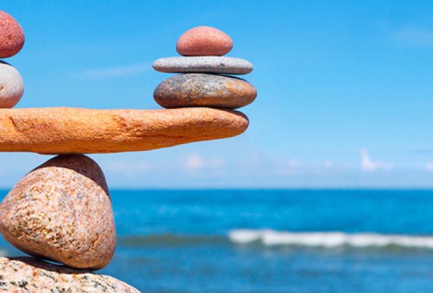 photo of stones Balanced against the sea.