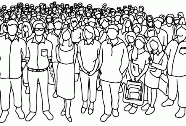 abstract Illustration of large group of people