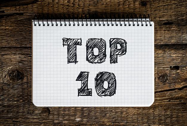 Image of horizontal notebook with "Top 10" handwritten on it